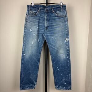 Vintage Levis Whiskered Orange Tab 20505 0217 Distressed Sz 34 Denim Jeans